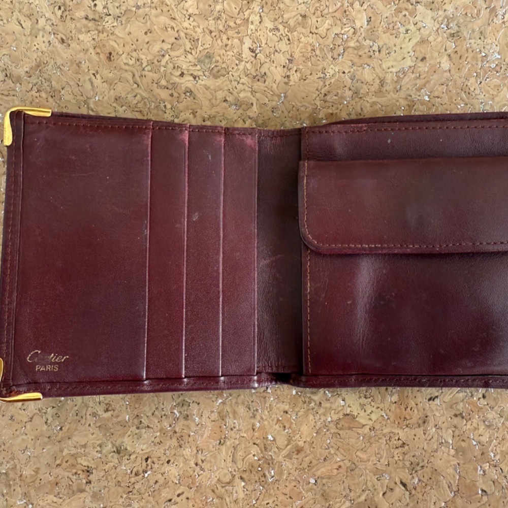 Cartier Burgundy Leather Bi-fold Wallet - Picture 10 of 14